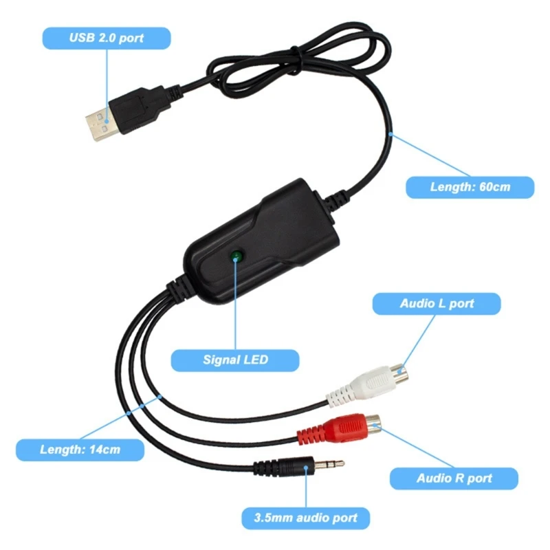 USB Auditory Device for Converting Cassette Tapes to MP3 with 48kHz