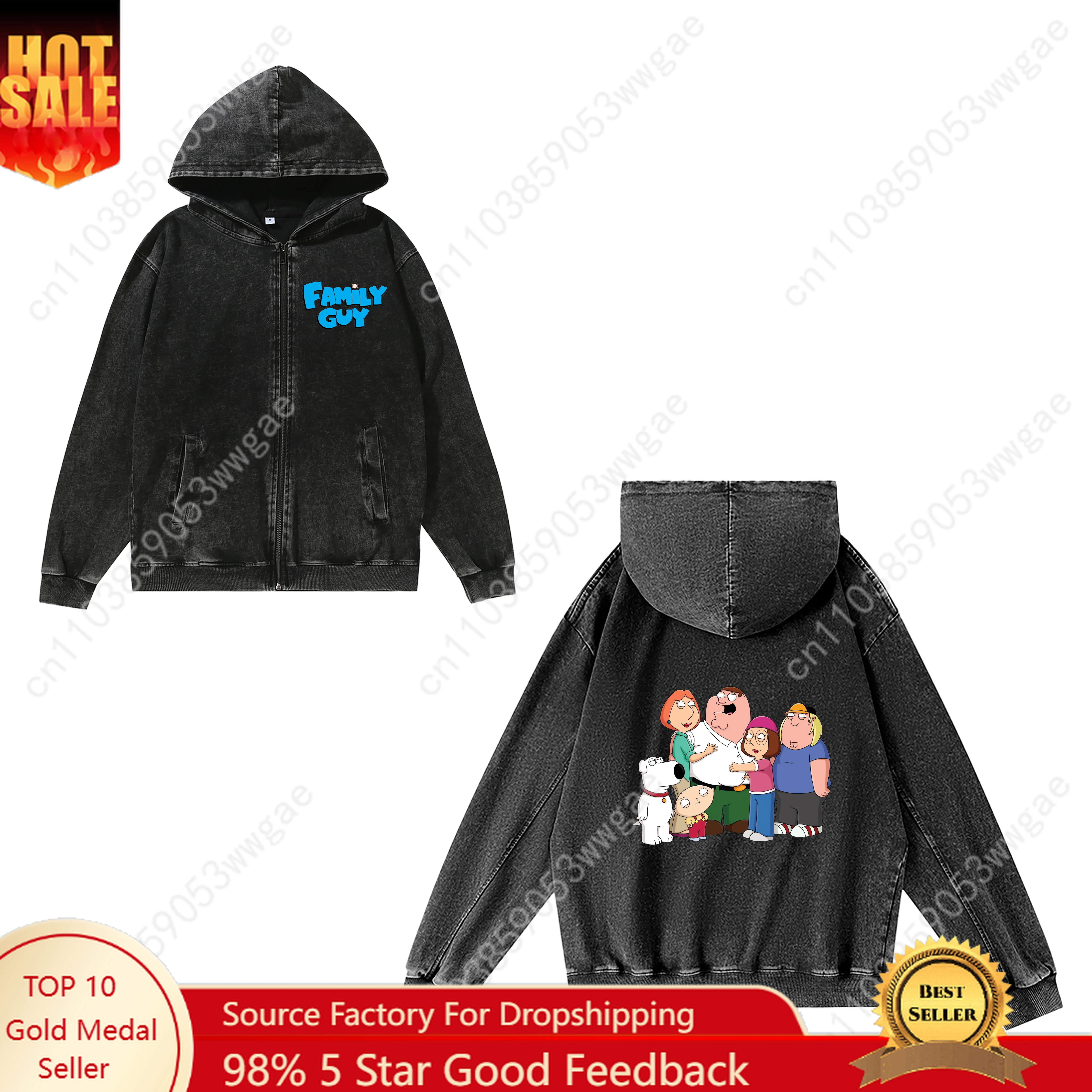 

Family Guy Zipper Sweatshirts Mens Womans Retro Hoodies Vintage Pullover Sweat Shirt With Pocket Full Zip Customized Jacket Tops