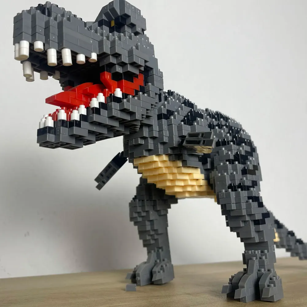 Tyrannosaurus Rex or Velocira Dinosaur Models Micro Mini Building Blocks for Adult Puzzle Toys Perfect Gifts Desktop Decoration