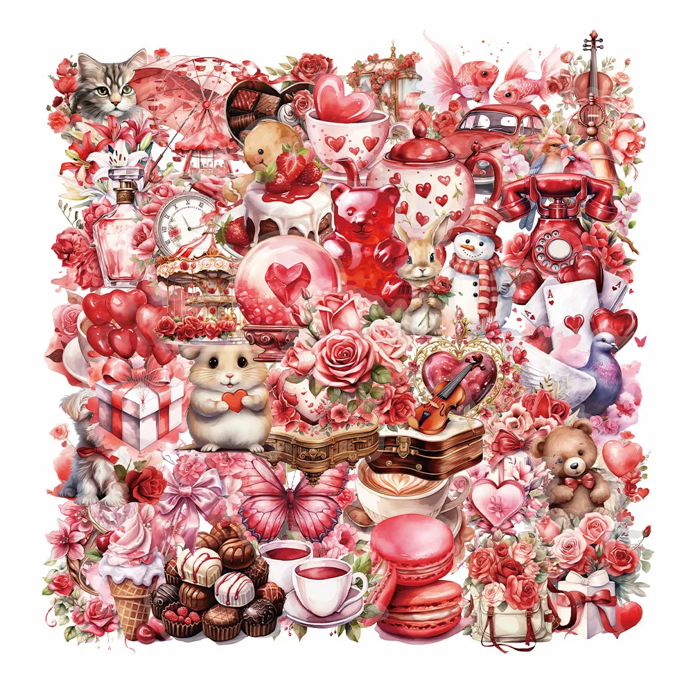 50PCS Confession Gift Stickers Ins Style, High Beauty, Personalized Decoration, Phone Cases, Handbooks, Luggage, Waterproof Stic