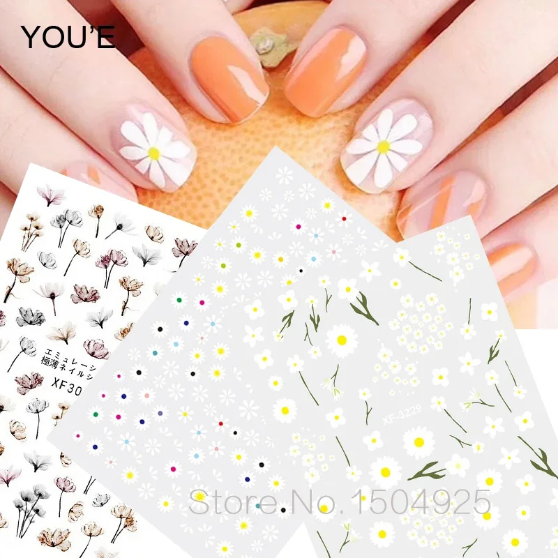 

3D Flower Nail Art Stickers for Nails Self Adhesive Decals Manicure DIY New Fashion Nails Accessoires Stickers Hot Design