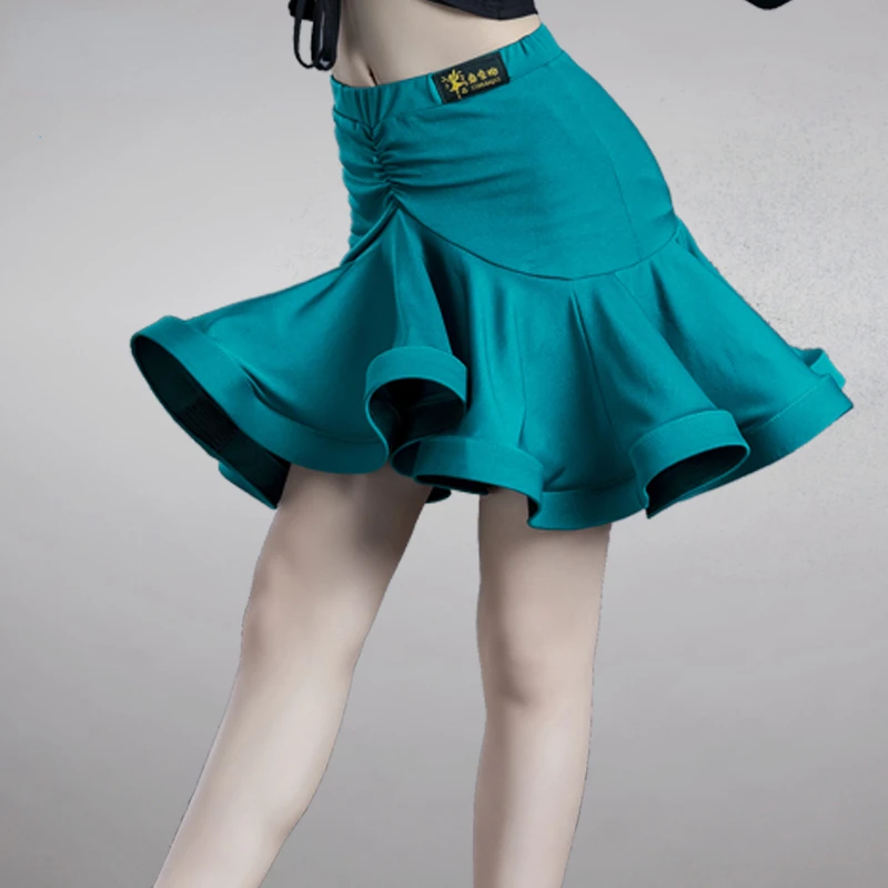 Children's Latin Dance Suit Set Girls' Competition Performance Practice Clothes Modal Long Sleeve Top Leopard Pattern Half Skirt