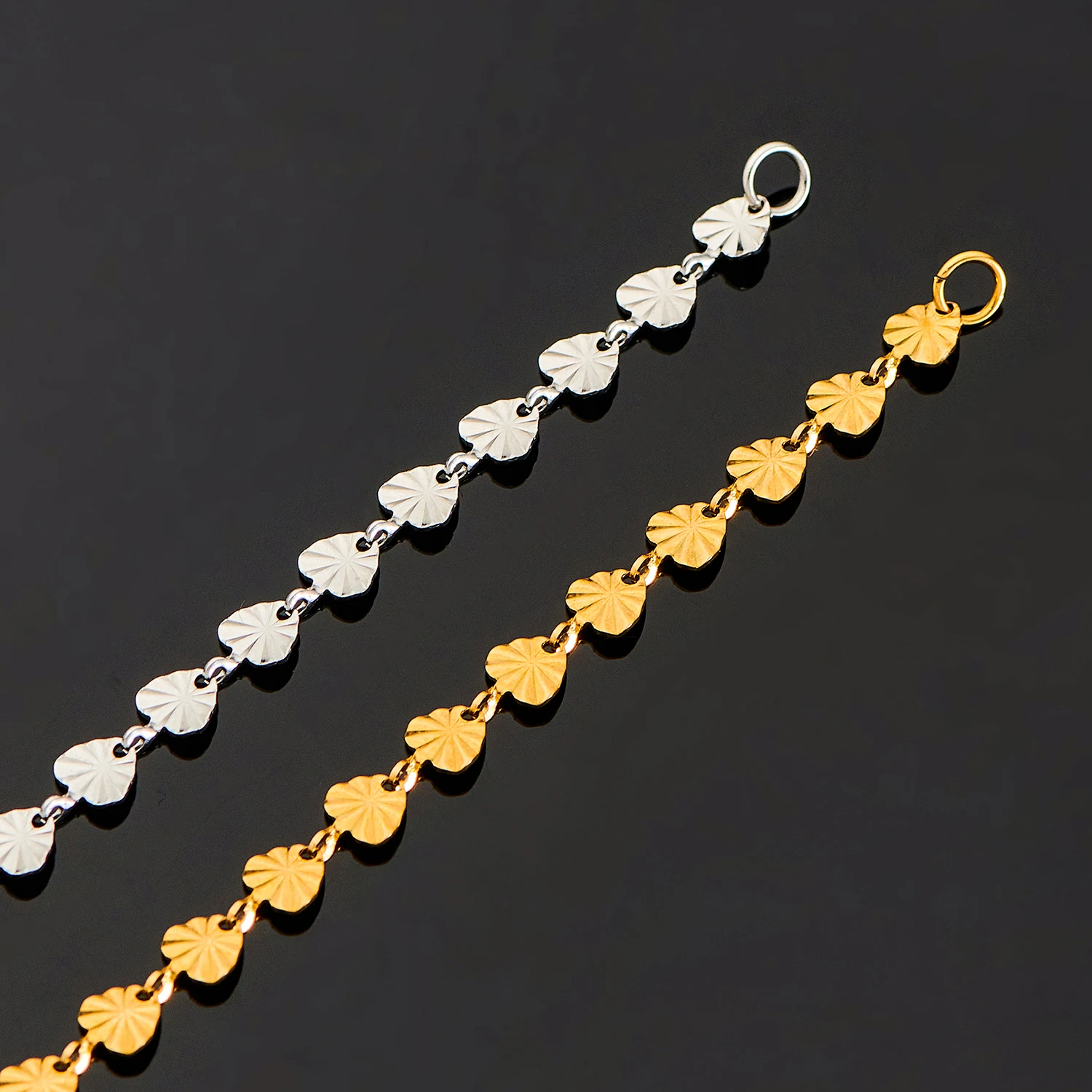 Verstellbarer Armreif 5mm Edelstahl Armband Handgefertigtes Herz-Design Romantischer Herz-Choker für Damen Schmuck – Detail 3