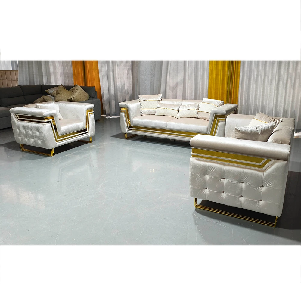 # High-density Foam Fabric Velvet Multifunctional Sofa Set for Living Room Hotel Villa Mall Hall Apartment Office