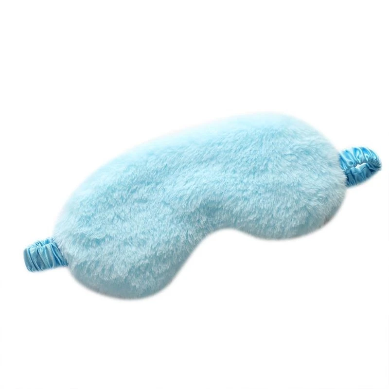 U2JD Soft Plush Nap Eye Mask Simple Color Eyeshade Cover Satin Back Anti-Fatigue Sleeping Blindfold Eyepatch
