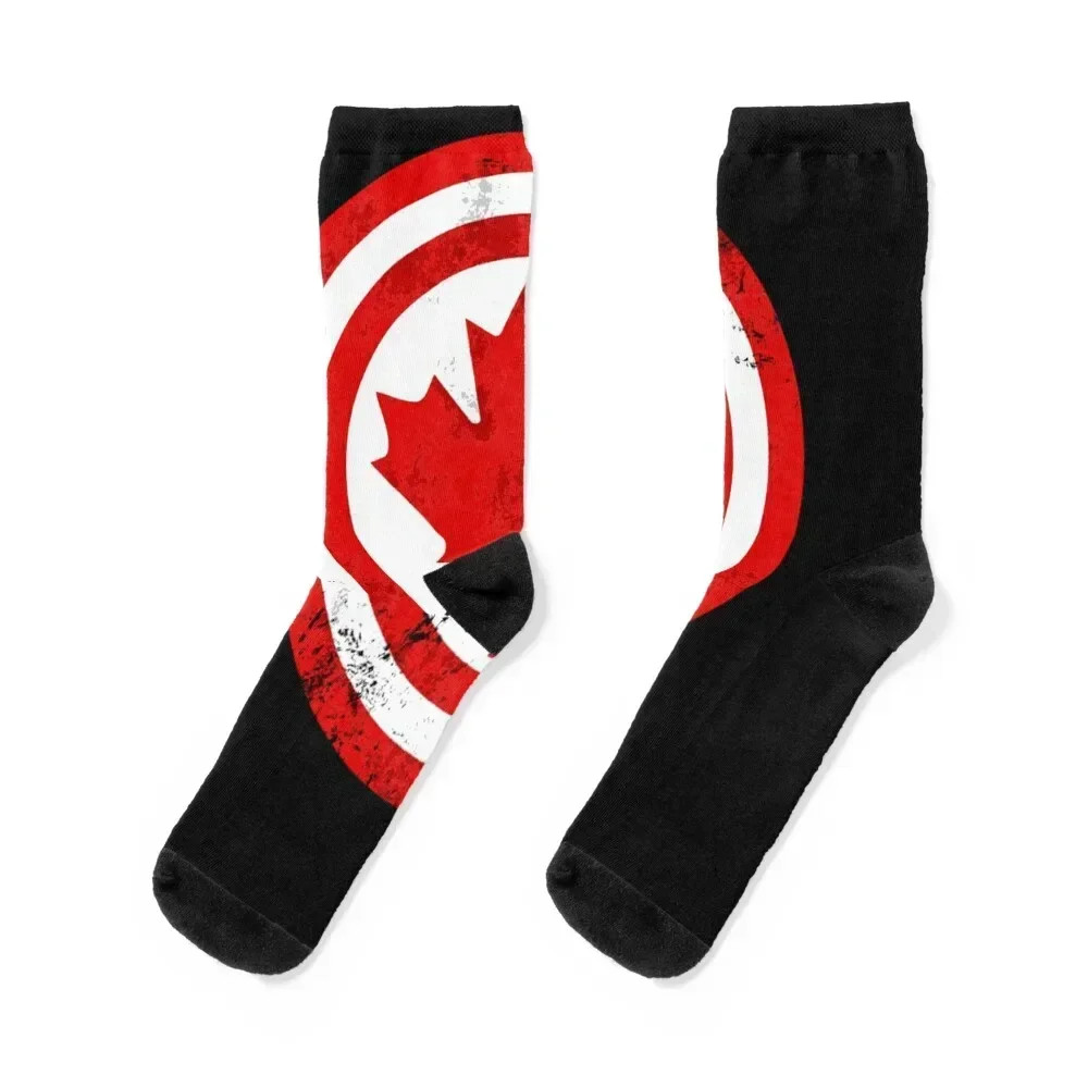 

Captain Canada (Distressed) Fitted Socks valentine gift ideas luxe snow custom sports Socks Woman Men's