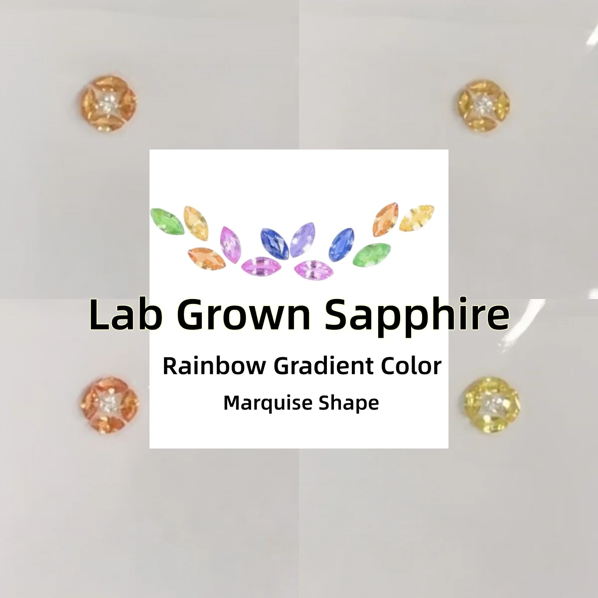 Marquise Shape Lab Grown Sapphire Rainbow Gradient Loose stone 2x4mm 2.5x5mm For Necklace Jewelry Wedding Ring Making