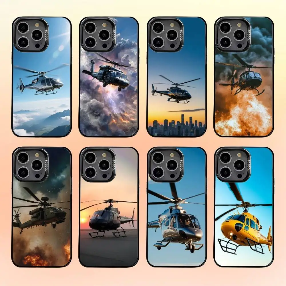 

Helicopter Phone Case For iPhone 16,15,14,13,12,11,Pro,MAX White Matte Shockproof Cover