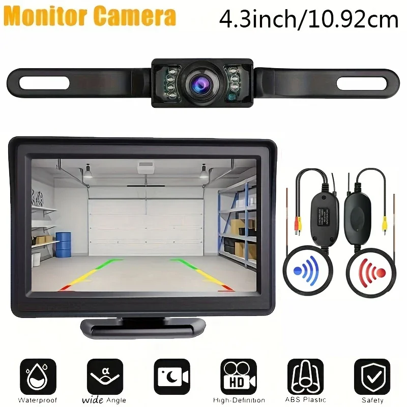 

Wireless Car Backup Camera Easy Installation, 4.3'' Rear View Monitor With Night Vision Camera Kit For Car Pickup Truck Minivan