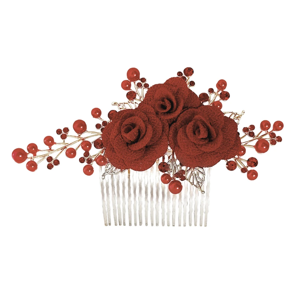 

Sparkling Rose For Wedding Bridesmaid Elegant Delicate Bridal Decoration Lovely Exquisite Head Comb Clip Bridal Rose Insert Comb