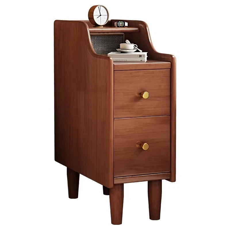 Simple modern solid wood bedside table ultra-narrow 20cm slit cabinet bedroom home furniture