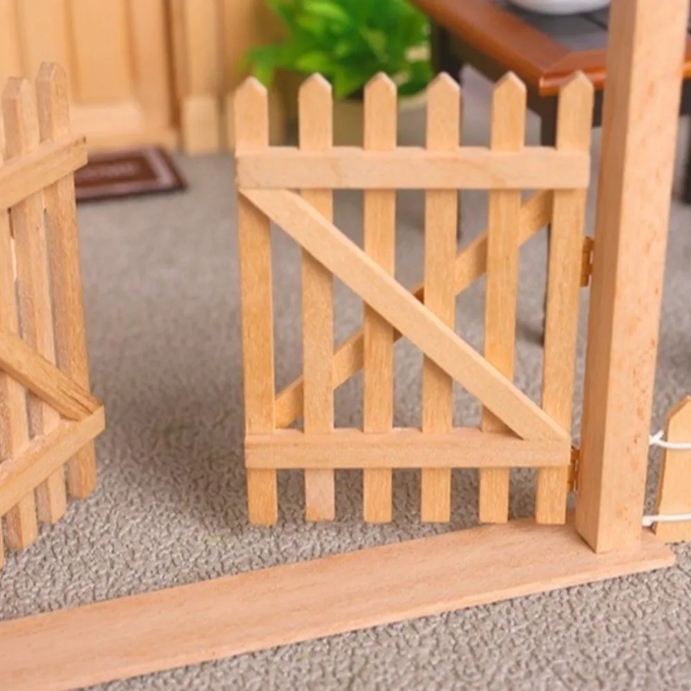 إطار الباب نموذج 1:12 مقياس دمية سياج الباب الديكور بوابة حديقة خشبية مصغرة محاكاة لتقوم بها بنفسك سياج صغير مشهد ذاتي الصنع