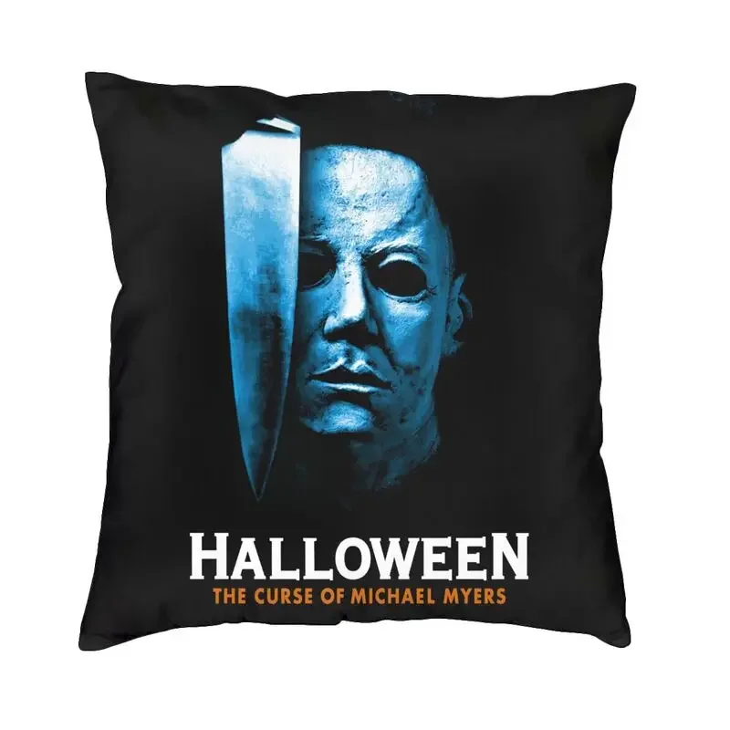 Halloween Michael Myers Cushion Cover Polyester Horror Movie Character Throw Pillow Case for Sofa Square Pillowcase Decoration