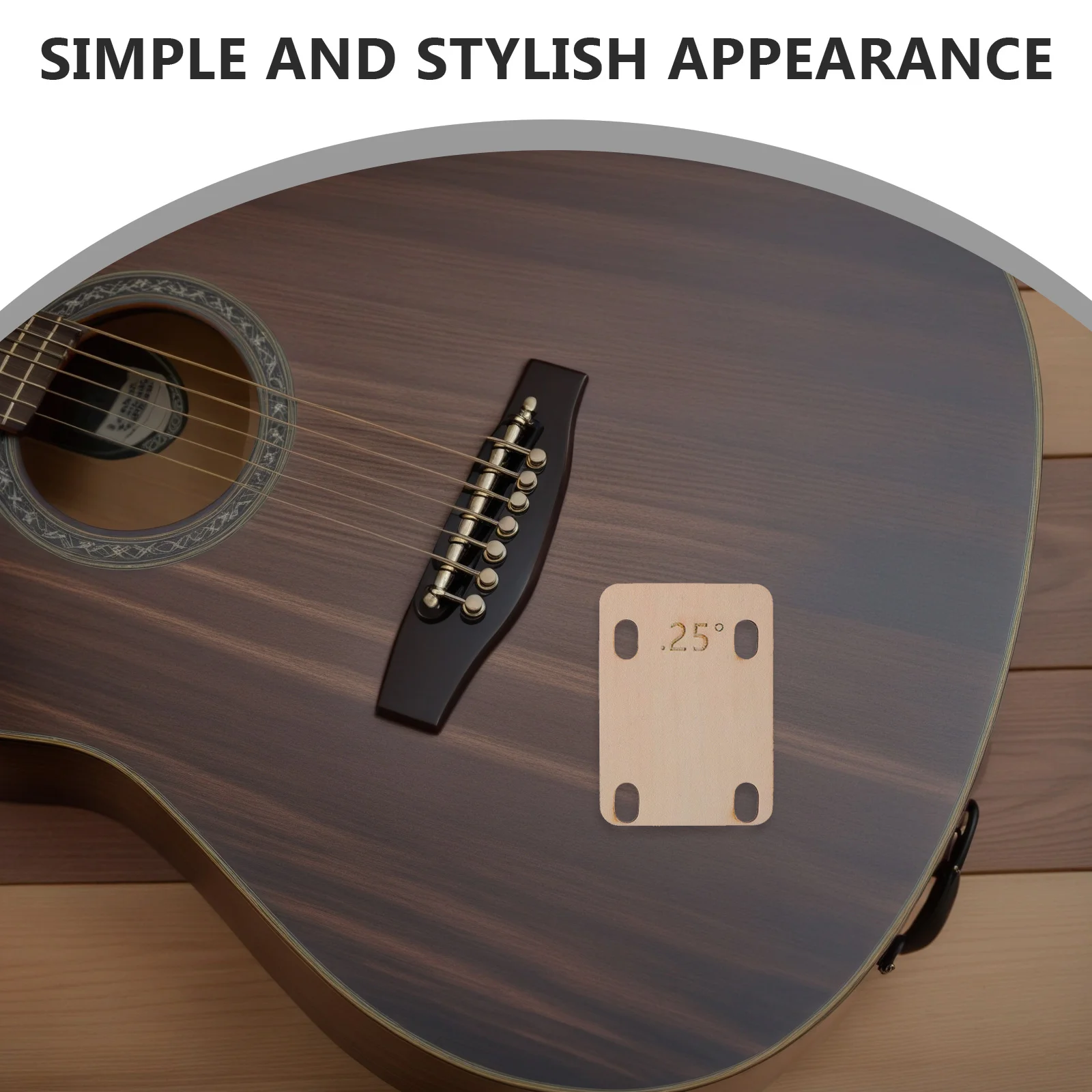 

3 Pcs Solid Maple Guitar Neck Shims for Electric and Acoustic Repair Replacement Spacers Bolt On Neck Plate Accessories