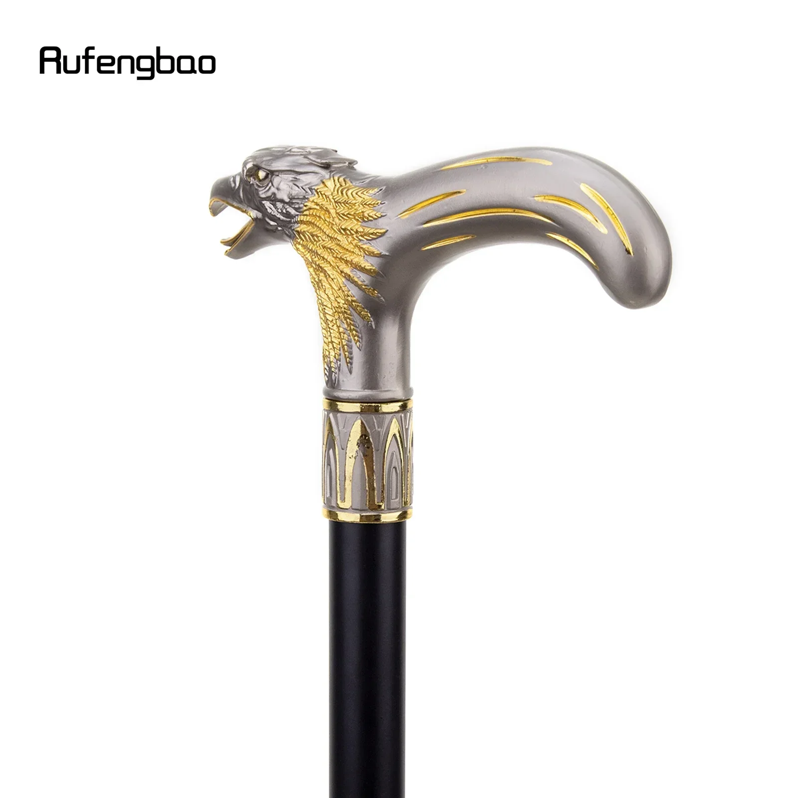 Golden Dinosaur Eagle Hawk Walking Cane Fashion Decorative  Stick Elegant Cosplay Cane Knob Crosier 93cm  Performance Stage Cane
