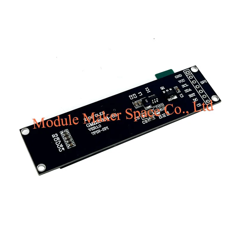 2.08 Inch OLED Display Module, 256x64 Resolution, SH1122 Driver, White/Blue Monochrome, SPI Interface, 7-Pin LCD Module