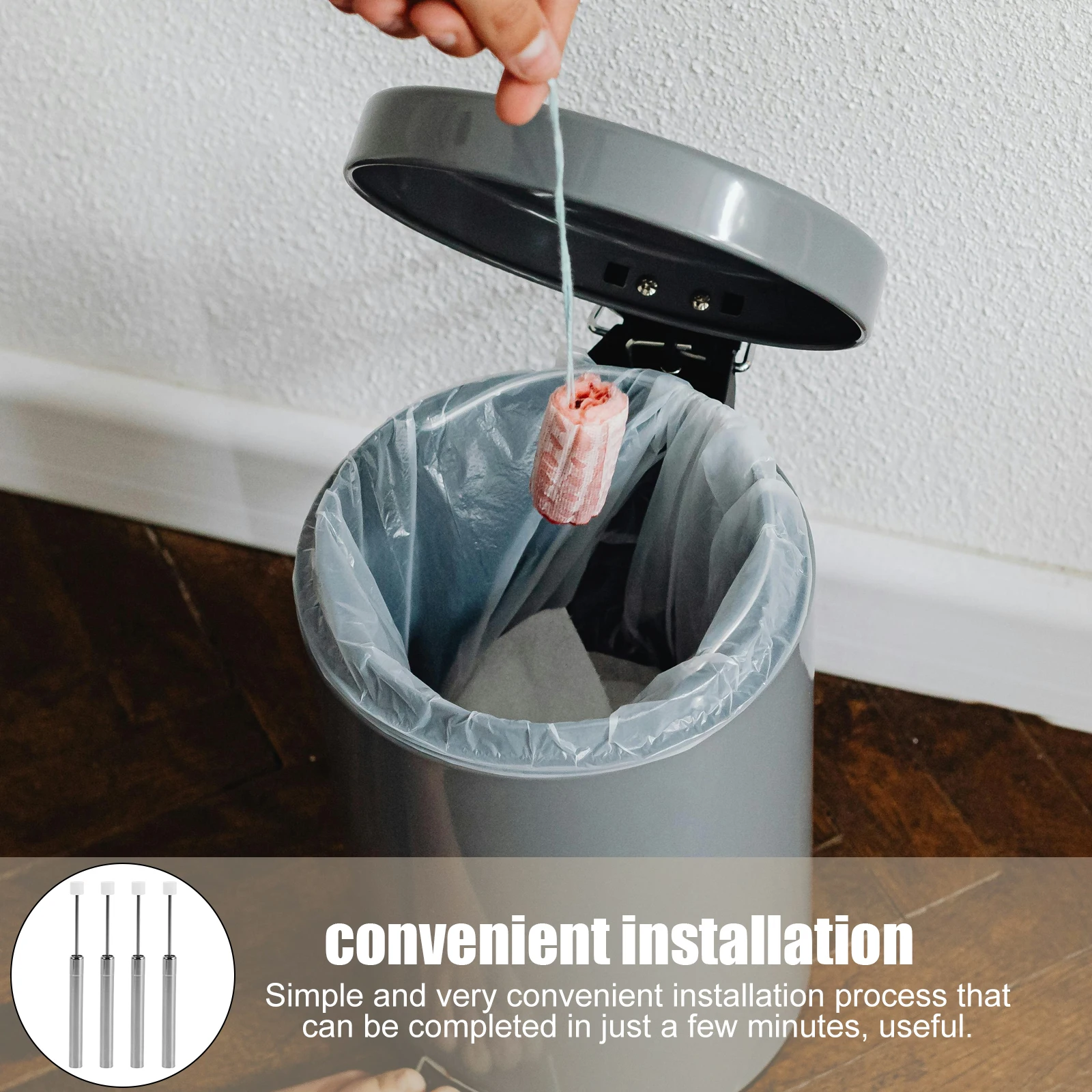 6pcs Replacement Hydraulic Lid Mechanism Quiet Buffer Garbage Bin Kitchen Office Compact Noise Reduction Smooth Closing Trash