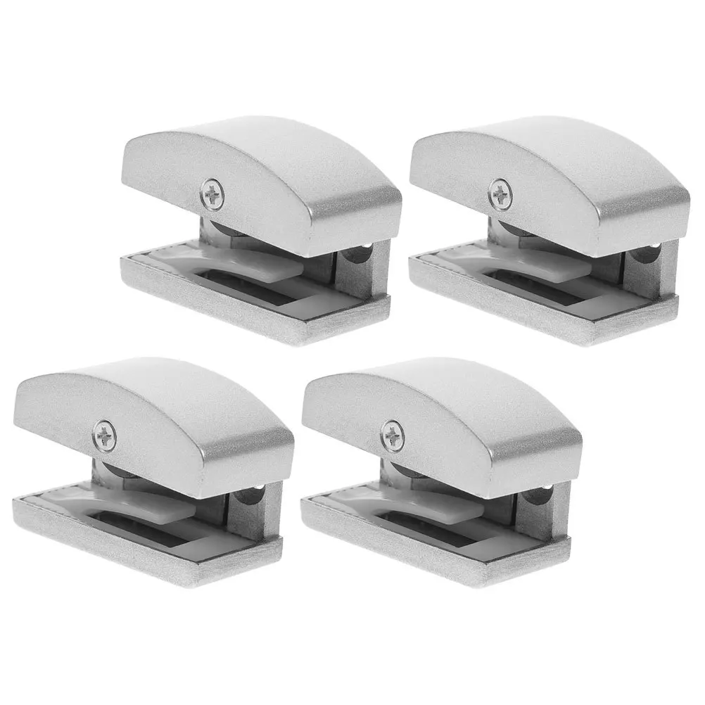 4pcs Adjustable Glass Door Guide Bottom For 5-14Mm Thick Shower Doors Sliding Track Aluminum Alloy Roller Pulley Door Guide