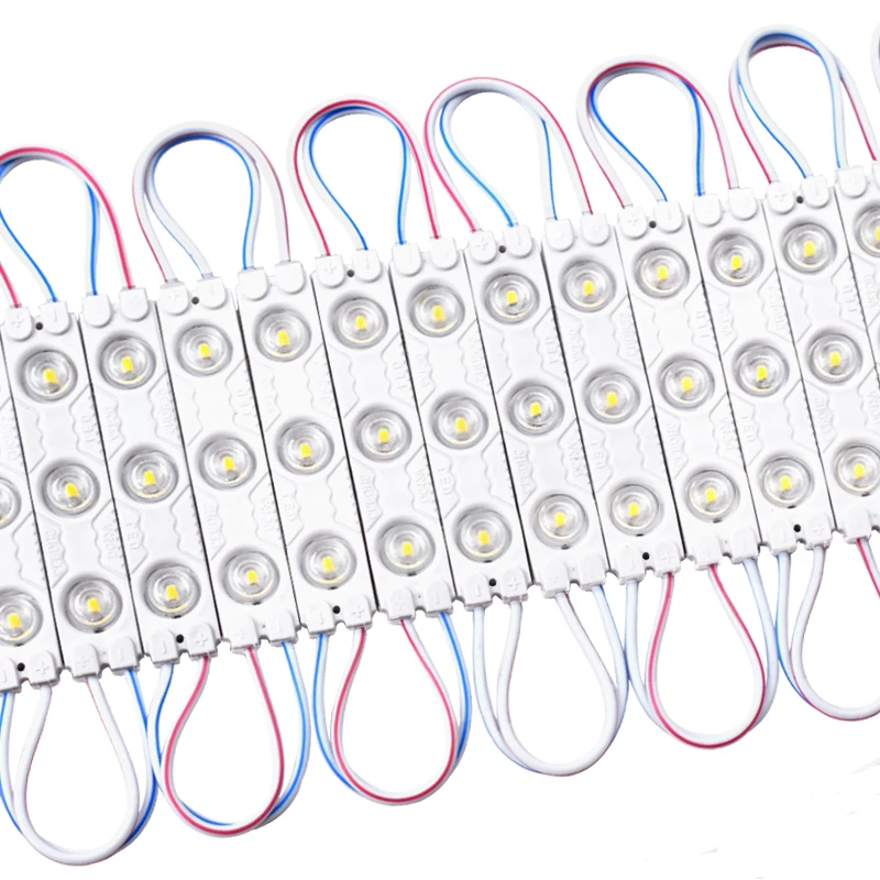 20 sztuk DC12V 24V 2835 3LED Moduł wtrysku Wodoodporny IP67 Dekoracyjny 2835 Pasek świetlny Lampa Biały Czerwony Zielony Niebieski Żółty Różowy