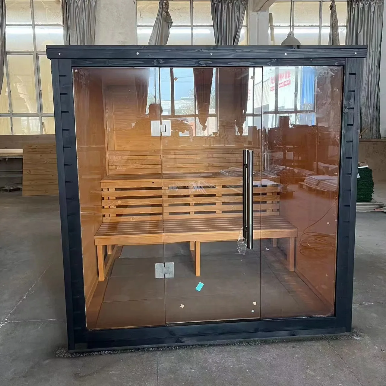 Garden Sauna Plaza Wooden Outdoor Sauna Room and Steam Combination Room Outdoor