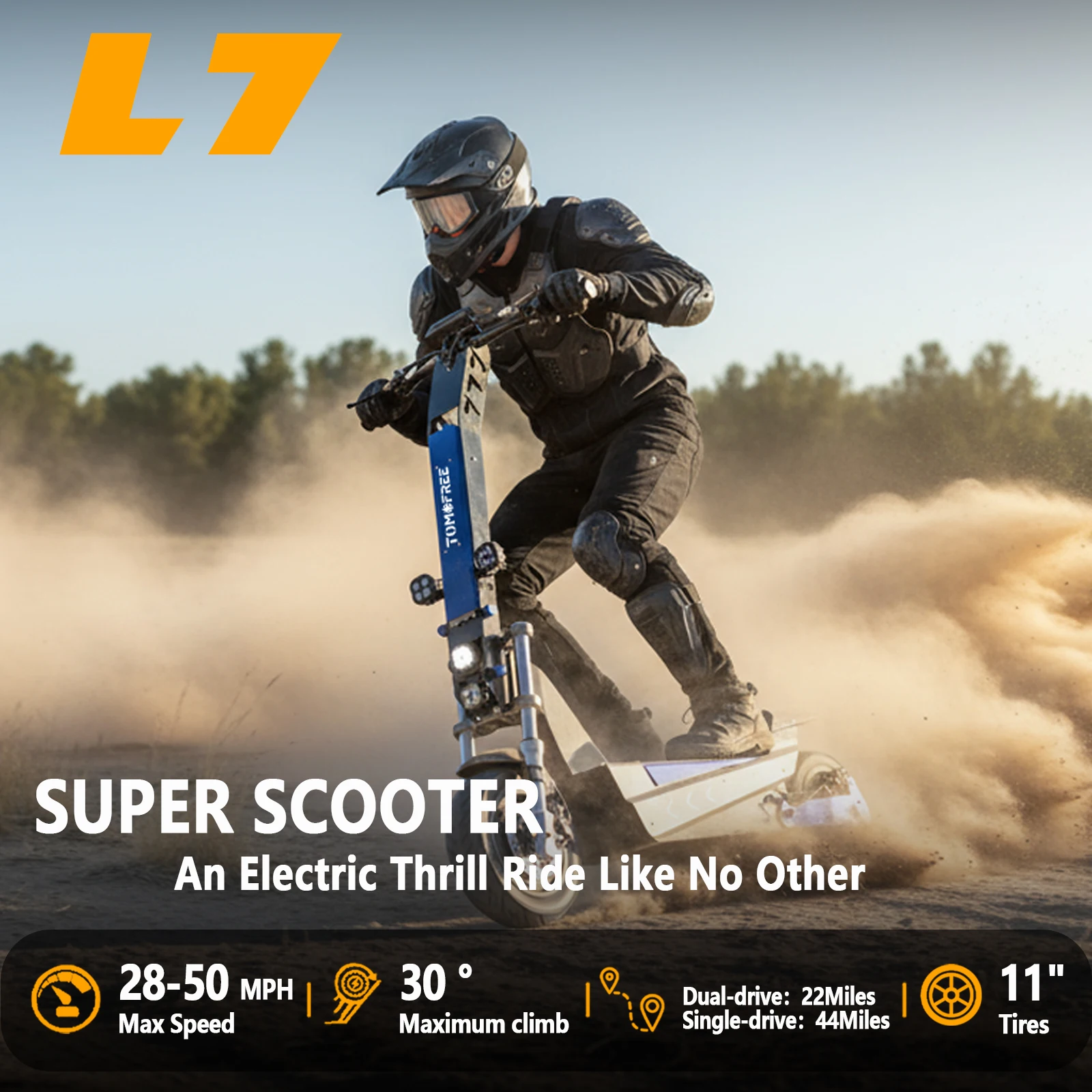 

Двухколесный электрический самокат для взрослых, двухмоторный самокат мощностью 3000 Вт, 28–50 миль в час, 60 В, 35 Ач, 11-дюймовый вездеходный электрический самокат