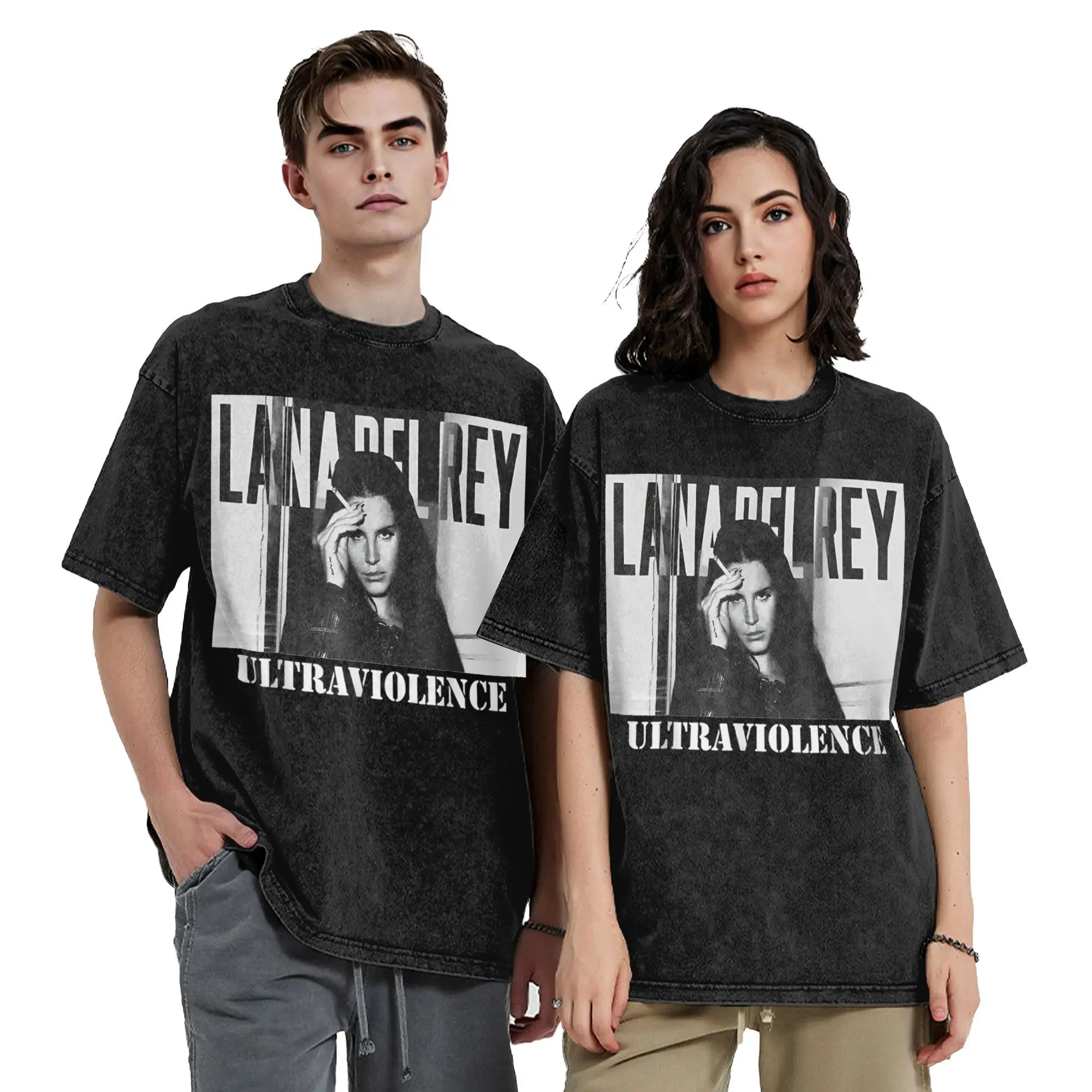 

Модная винтажная стираная футболка Lana Del Rey, мужская летняя футболка из 100% хлопка с короткими рукавами и круглым вырезом для певицы
