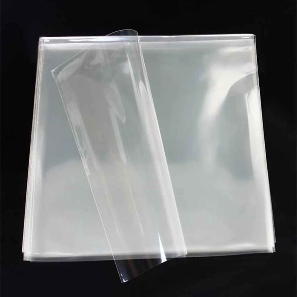 50PCS OPP Gel Record Protective Cover for Turntable Player LP Vinyl Record Bag Flat Open