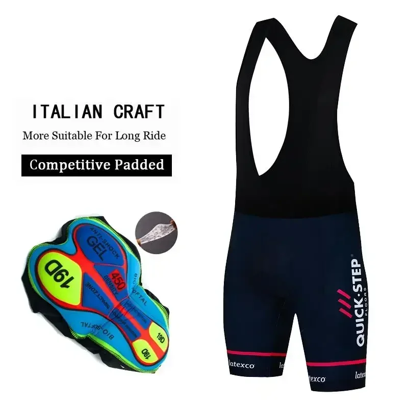 

Cycling Bib Shorts 2025 QUICK STEP Men Outdoor Bike 19D Padded Riding Bib Tights MTB Bicycle Cycling Shorts Summer Quick Dry