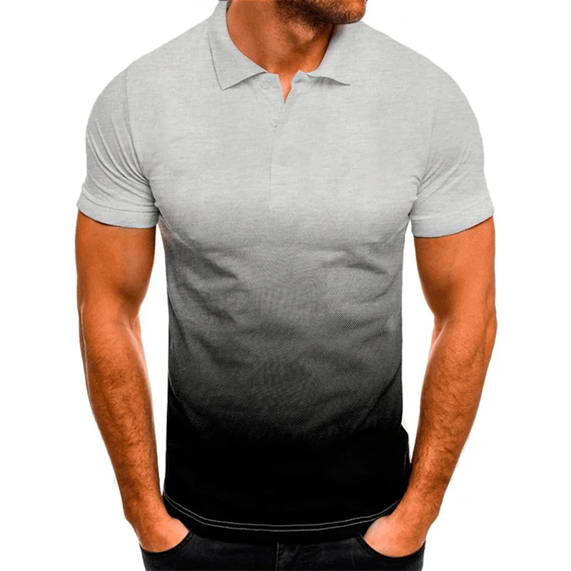 Customize any pattern Men's POLO shirt Tee shirt Golf shirt Sweatshirt top 3D gradient design Summer cotton custom clothing