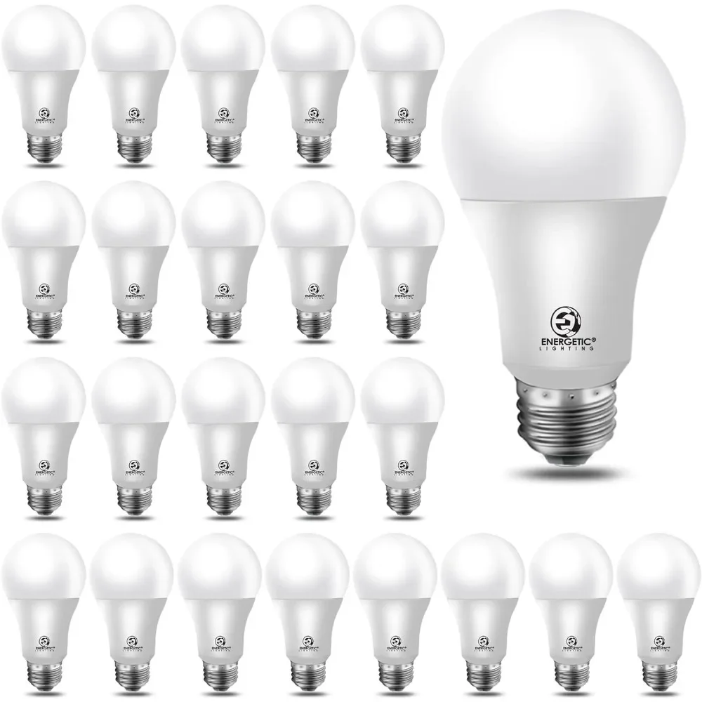 24-Pack A19 LED Light Bulb, 60 Watt Equivalent, Daylight 5000K, E26 Medium Base, Non-Dimmable LED Light Bulb