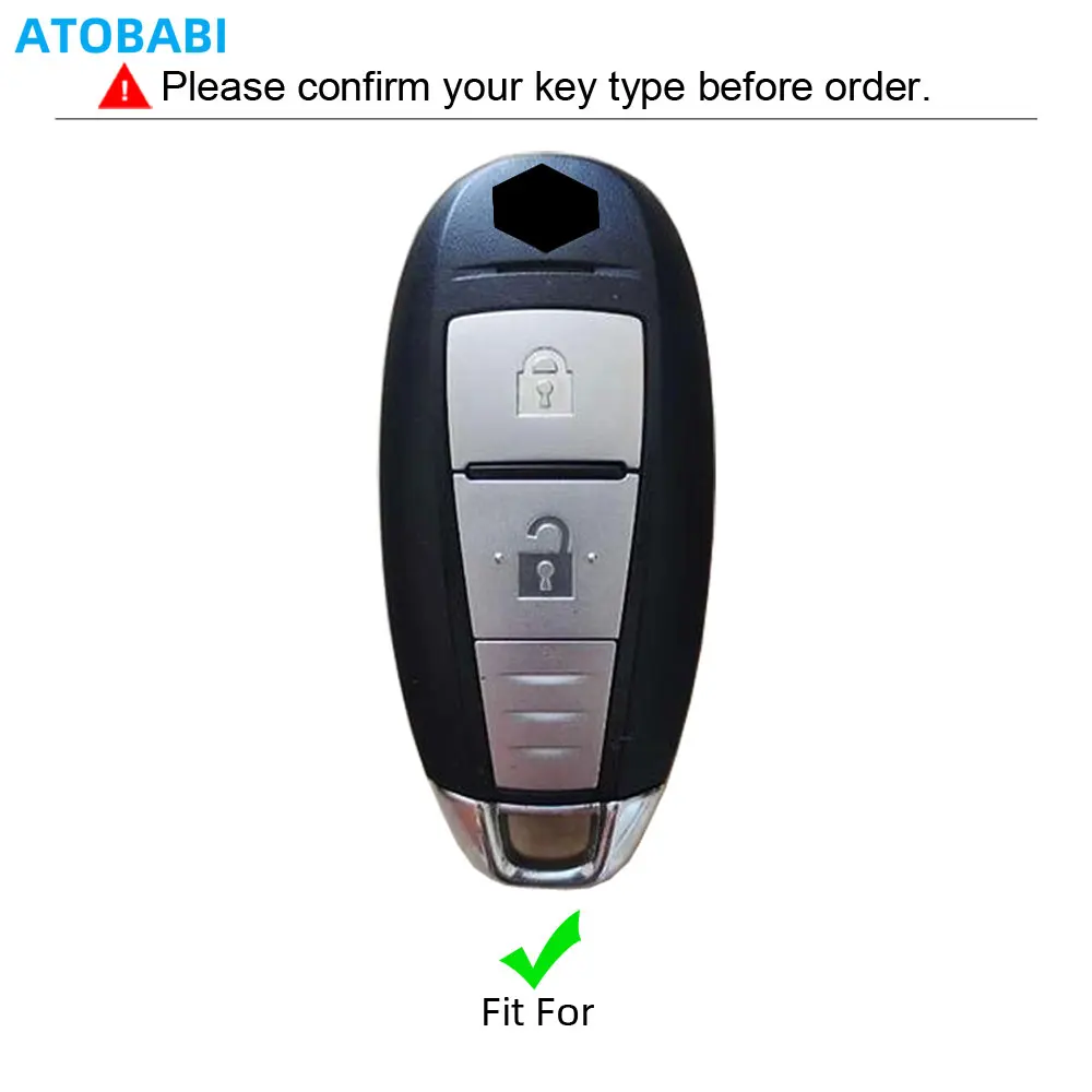 Suture Leather Car Key Case For Suzuki Kizashi Swift SX4 S-Cross 2 Buttons Smart Remote Fob Cover Keychain Bag Auto Accessories