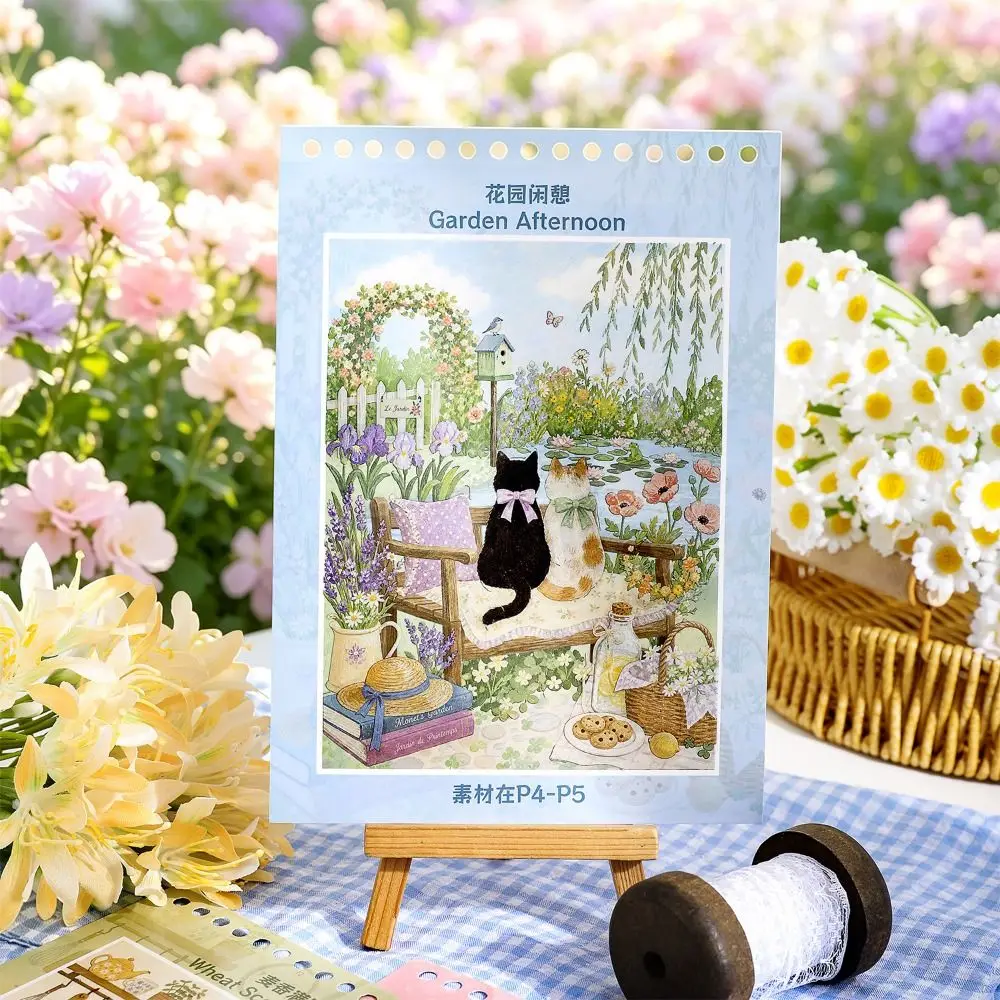 Cartoon Cat 3D Scene Building Stickers Collage Journal Decor DIY Scrapbooking Stickers Die-cut Stationery Craft Stickers Gifts