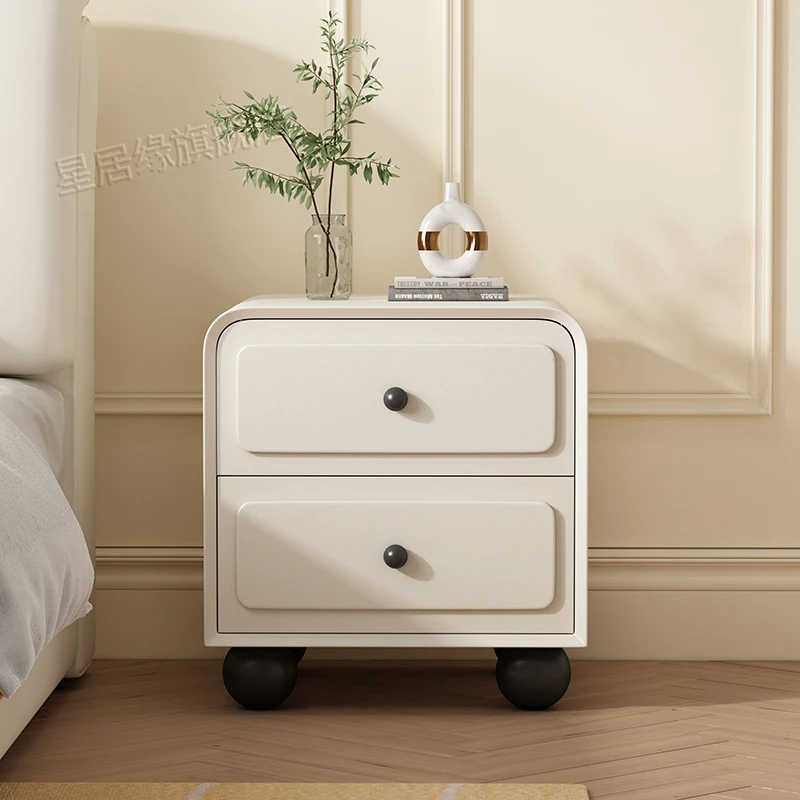All solid wood small children's cream wind bedside table modern simple light luxury mini Internet celebrity creative bedroom sto