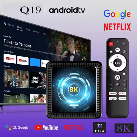 Allwinner H618 New Q19 Android 14.0 TV Box 128GB Large Rom ATV 2.4G 5G Dual Wifi BT5.4 8K Media Player Set top box Voice Remote