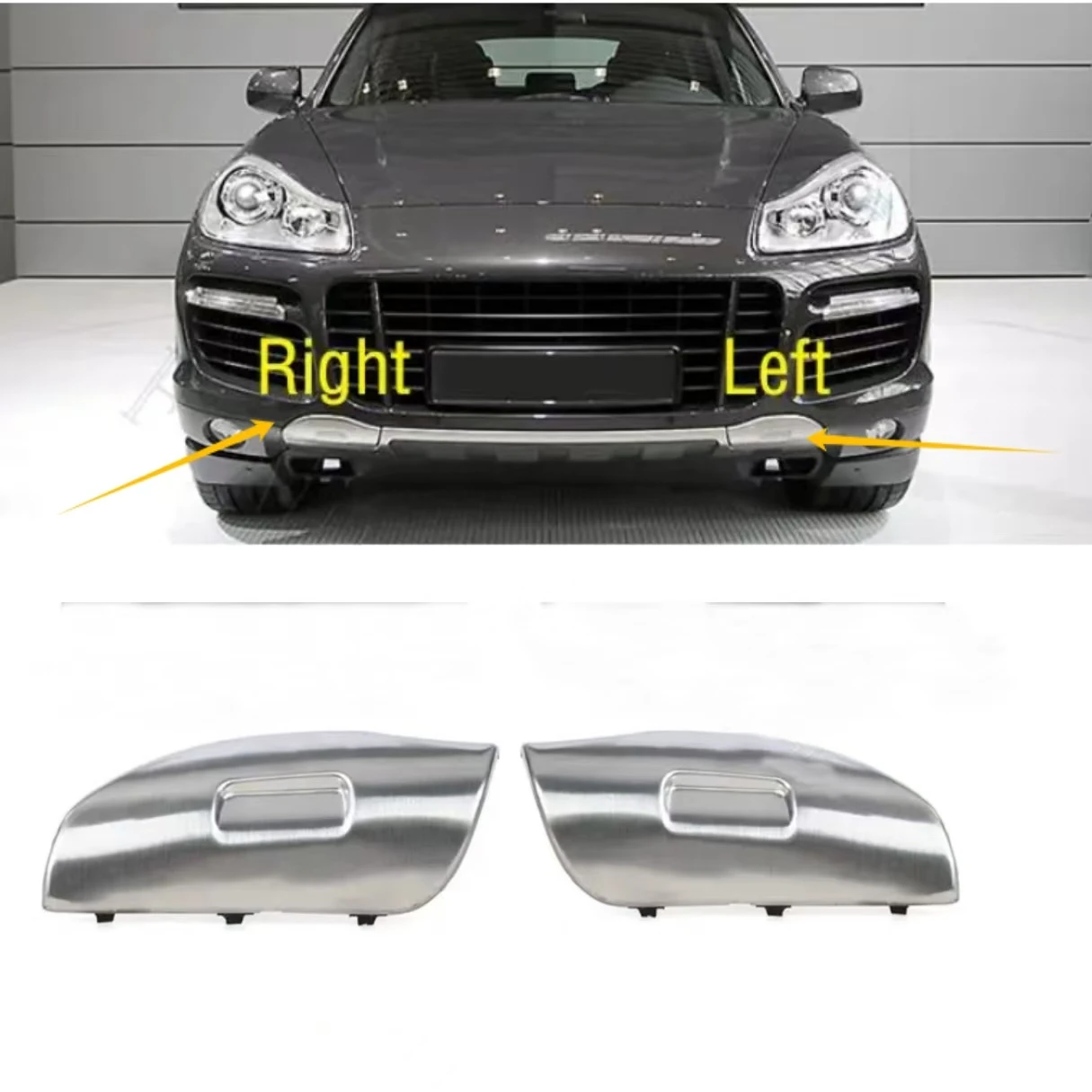 

Для Porsche Cayenne 957 2007 2008 2009 2010 автомобильный передний бампер из нержавеющей стали, крышка фаркопа, крышка с проушиной прицепа