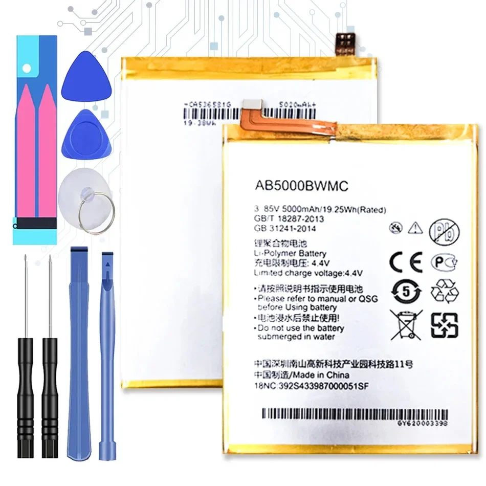 5000Mah Battery AB5000BWMC For Philips XENIUM S386 X588 CTS386 CTX588 Mobile Phone Li-Ion Bateria + Tools