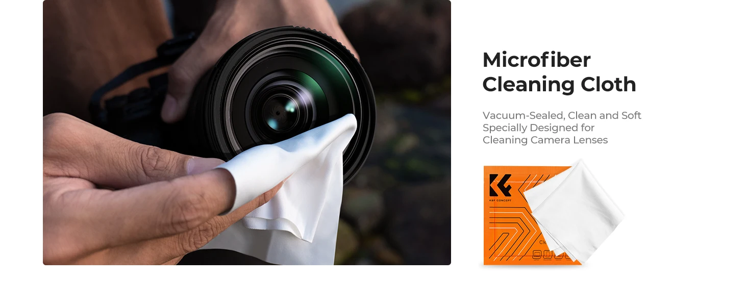 K&F CONCEPT Vorderer Objektivdeckel Set 7-in-1 Mittelklemme Anti-Verlust Halter Mikrofasertuch für Canon Nikon Sony Fujifilm – Detail 7