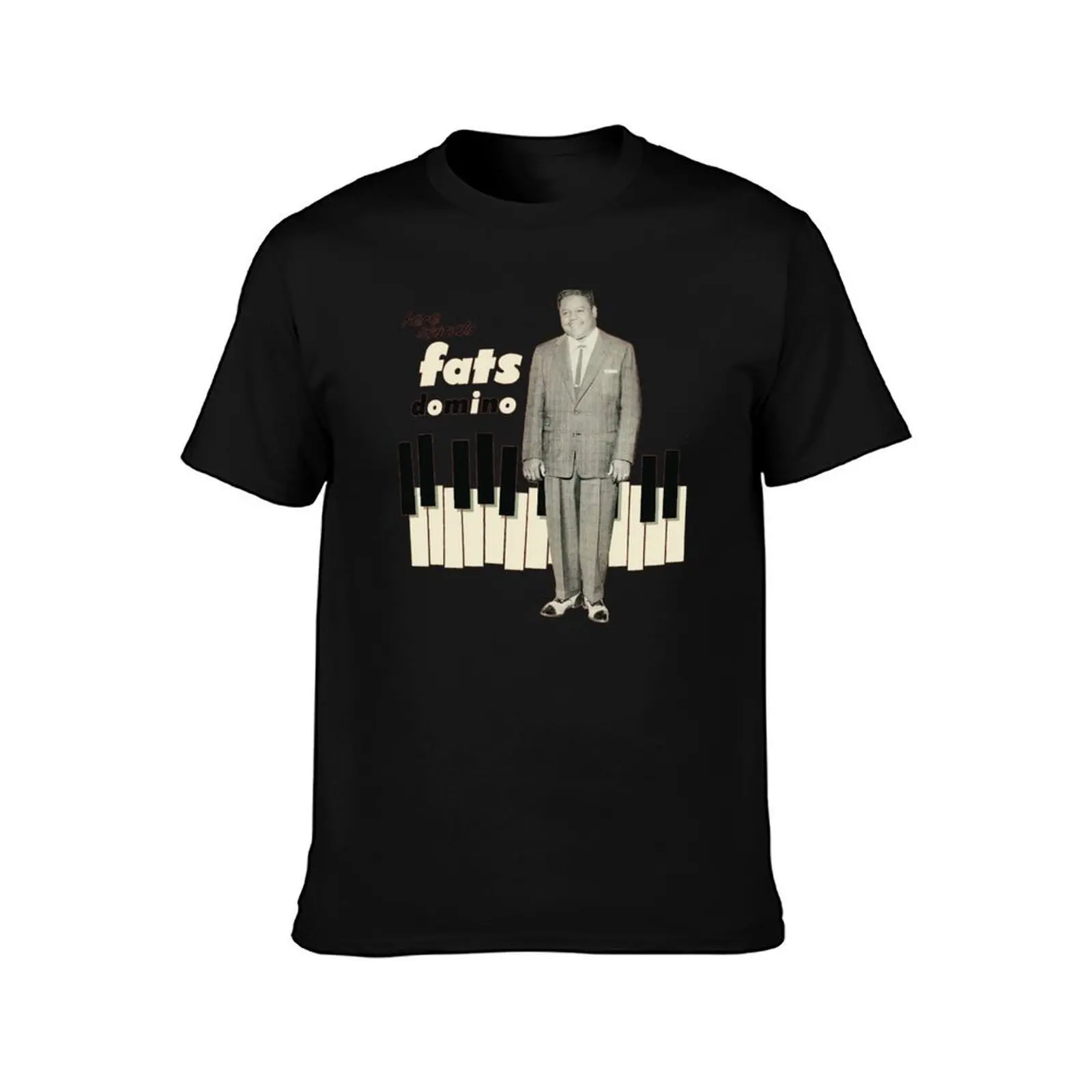 Here Stands fats Domino T-Shirt Casual All Match Tee Shirt for Men T-Shirt