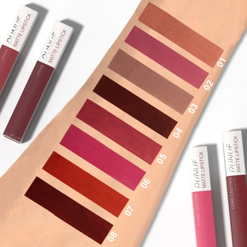 Matte Lipstick Non Stick Cup Red Nude Waterproof Long Lasting Liquid Lip Gloss Velvet Finish Resistant To Fading Lip Tint Makeup - view 5