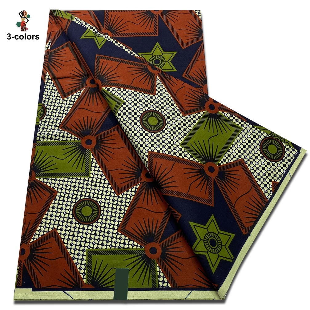 Newest Ankara Wax Fabric High Quality African Wax Print Fabric 100% Cotton Soft Dutch Hollandais Fabric for Women Dresses