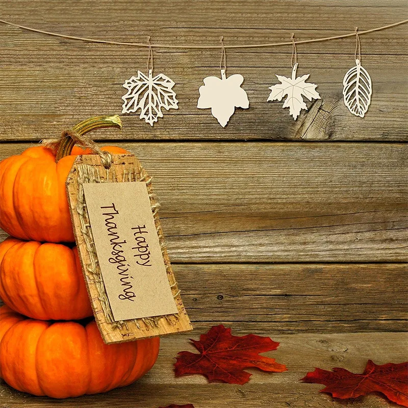 Harvest Festival Signs Maple Leaf Wooden Chips Autumn Farmhouse Country Signs Porch Decoration