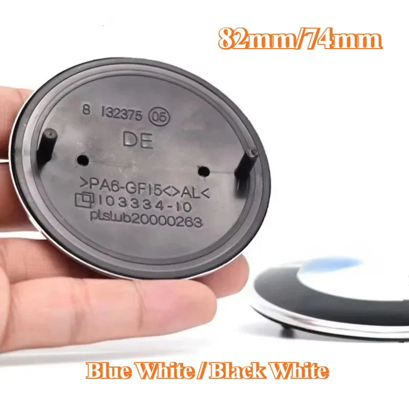 Image of 1 Stück 82mm 74mm schwarzes Autoemblem für Motorhaube, vorne, hinten, Kofferraum, passend für BMW E46 E39 E38 E90 E60 Z3 Z4 M3 M5 M6 X3 51148132375