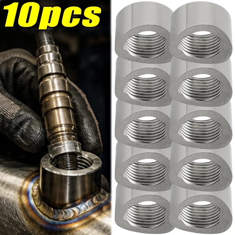 Universal Threaded 304 Stainless Steel M18x1.5 O2 Sensor with Grooved Nut Welding Plug  Automotive Repair Parts 1/2/4/6/10pcs