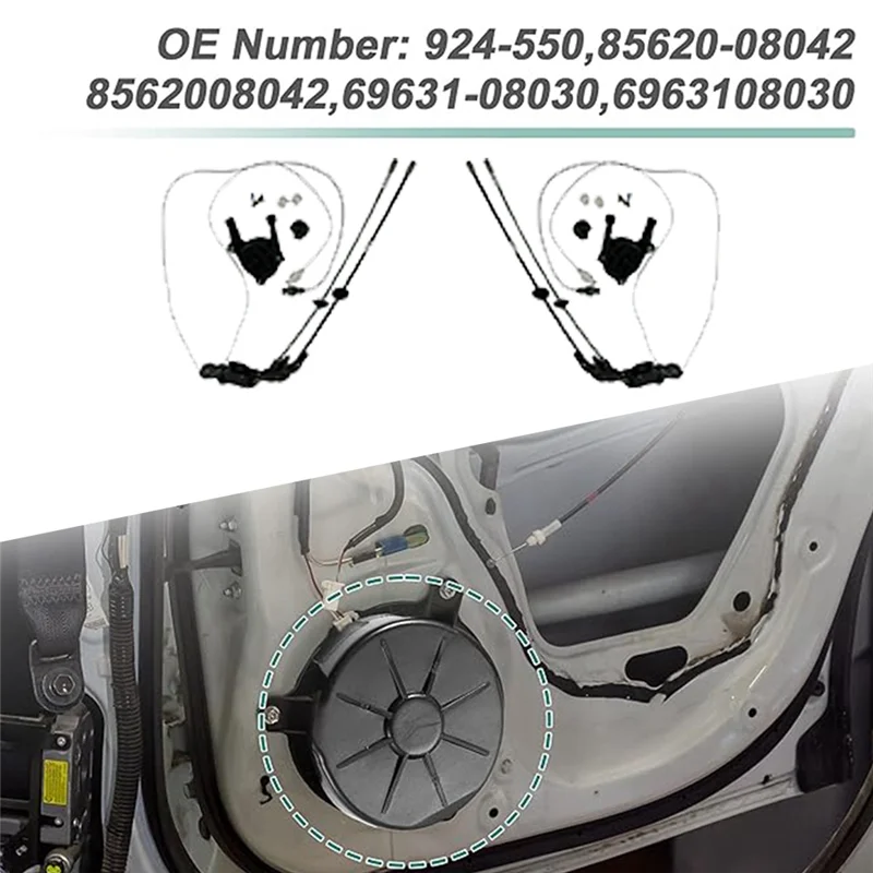 

1Pair Car Sliding Door Spool Control Cable W/O Motor 85620-08042 85620-08052 For Toyota Sienna 04-10 924-578 924-550