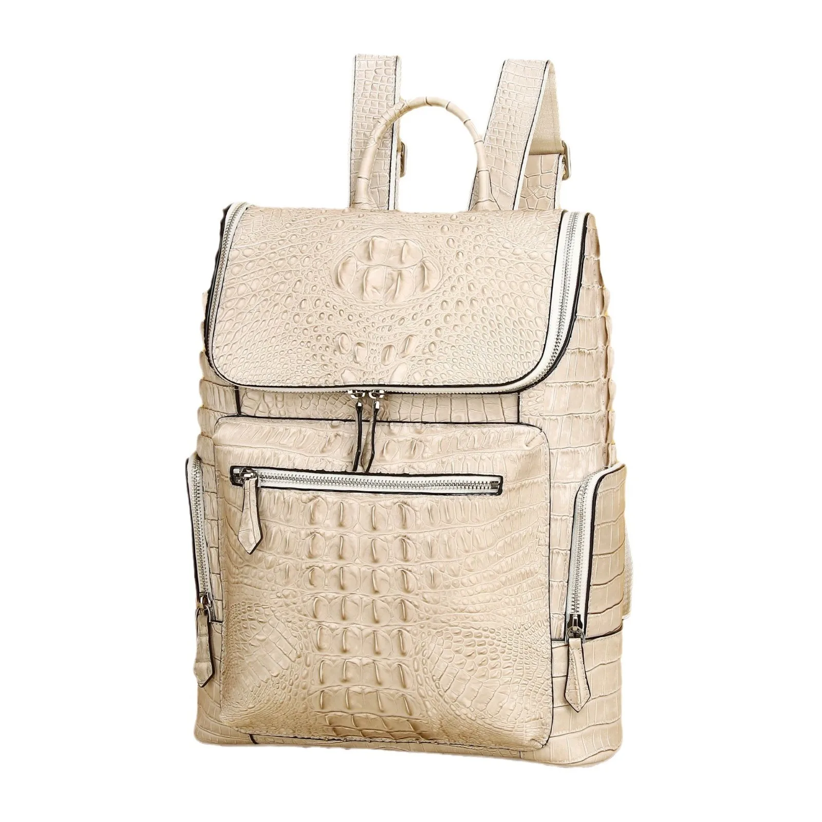 

Men's Large Capacity New Fashion And Classic Women's Crocodile Leather School Bags Teenage Backpacks For Girls Luggage Computer