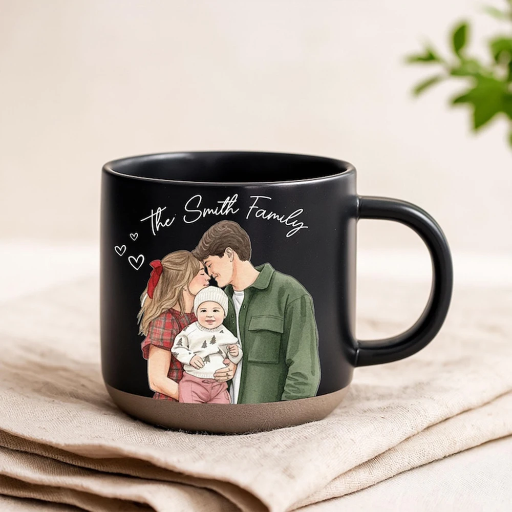 

2-piece Custom Couple Ceramic Cup Personalized Photo Couple Mug Perfect Valentine's Day Gift Parents Holiday Commemorative Gift