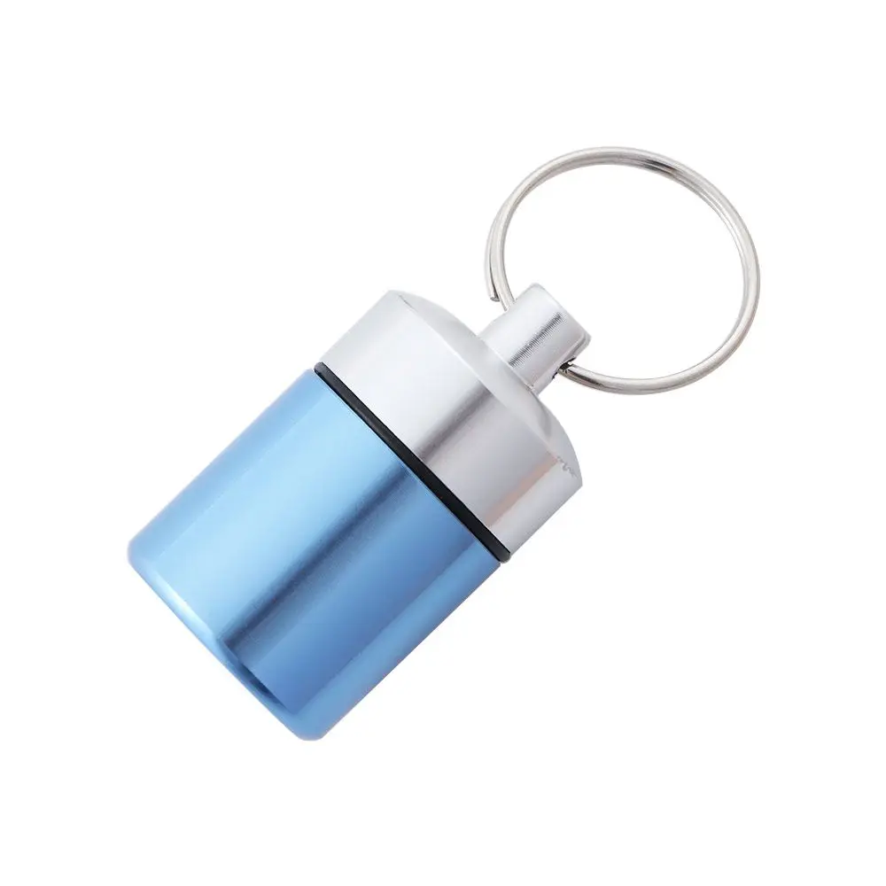 Outdoor Mini Bottle Waterproof Travel Pill Box Case Metal Pocket Pill Case Keychain Container Storage Case