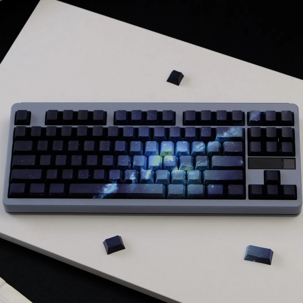 Cosmic Nebula Keycap Side Engraving Light Original Factory Height Starry Sky PBT 61 68 75 87 98 108