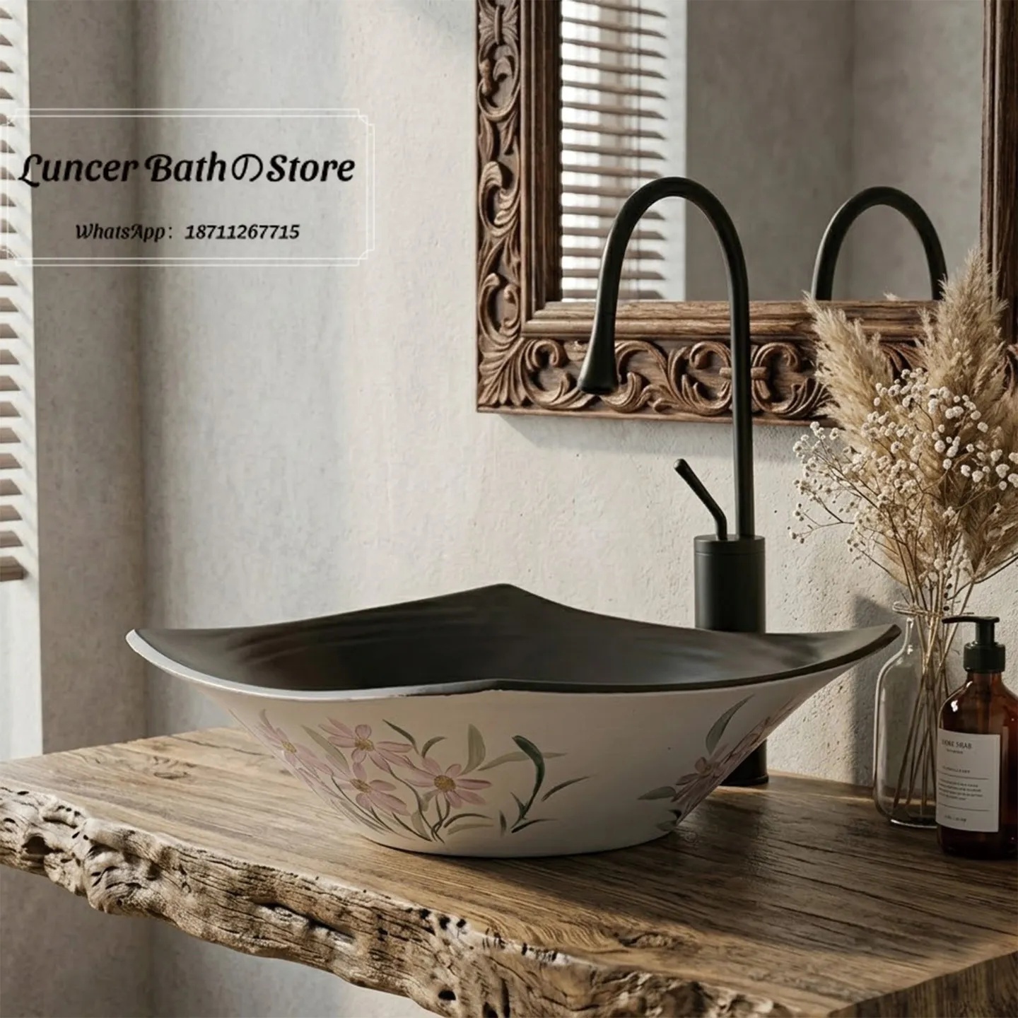 Diamond Shape Ceramic Countertop Basin, High End Creative Art Hand Wash Sink for Bathroom, New Small Size Vanity Washbasin