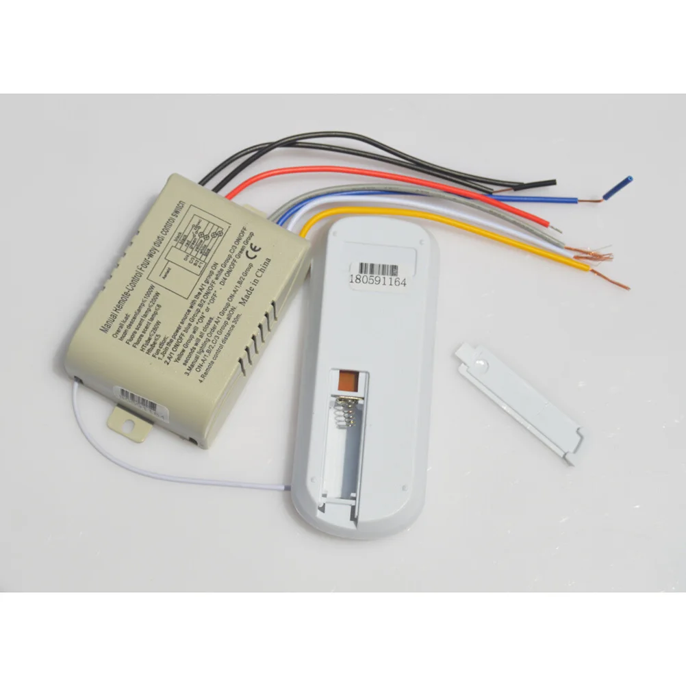 

220V 4 Channel Wireless Switch Remote Control for LED Lamp Droplight Fluorescent Lamp Energy Saving Light Indoor Distance 15m